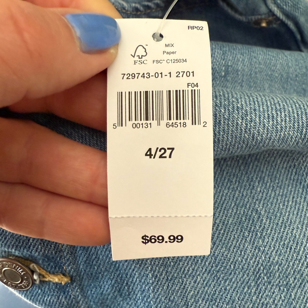 GAP SuperSoft Denim Button-Front Midi Skirt NWT - Picture 5 of 7